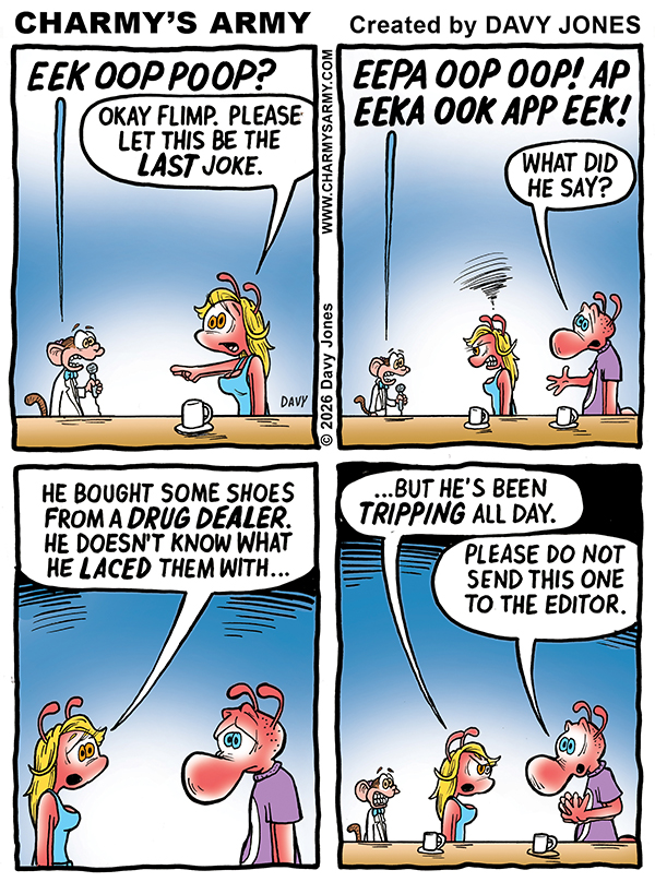January 31, 2026: New Comic Strip from Charmy’s Army the Comic Strip – “Flimp Stands Back Up” Comic Strip 6 of&nbsp;6