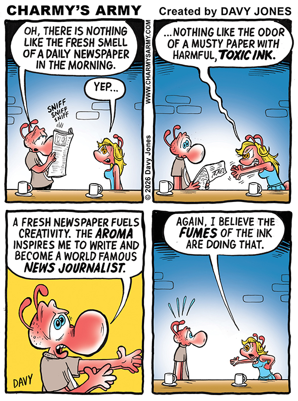 APRIL 11, 2026: New Comic Strip from Charmy’s Army, the Comic Strip about Charmy starting his own weekly newspaper – “When News BRAKES” Comic Strip 2 of&nbsp;6