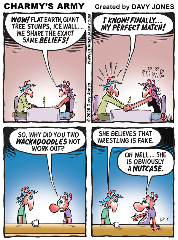 Blue's date ends in disaster in today's funny comic strip. Read to find out WHY!